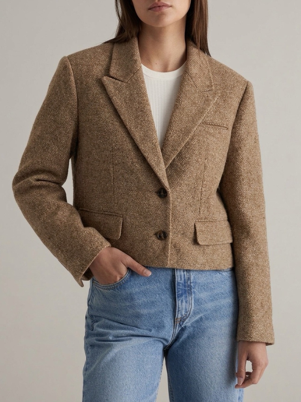 Marcela London Tilly Wool Cropped Blazer Jacket